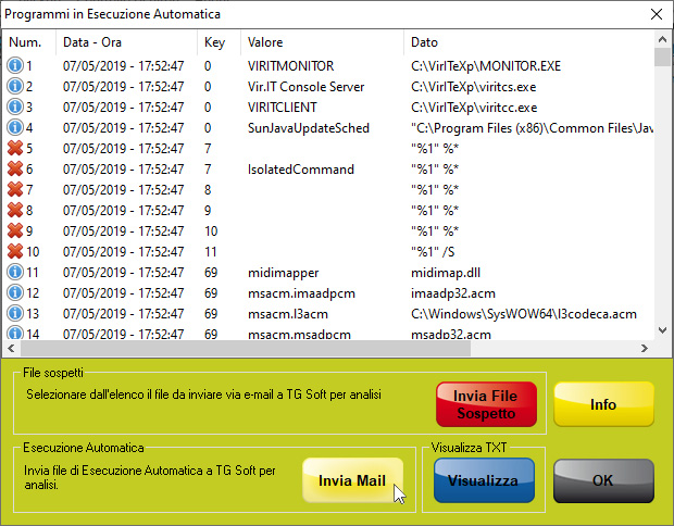 Programmi in Esecuzione Automatica - Vir.IT Monitor